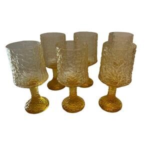 Vintage Lenox Impromptu Yellow water glasses Stemware set of 6